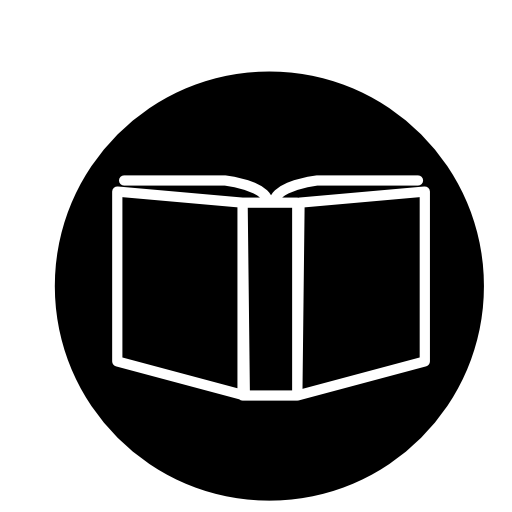 Open book outline variant inside a circle