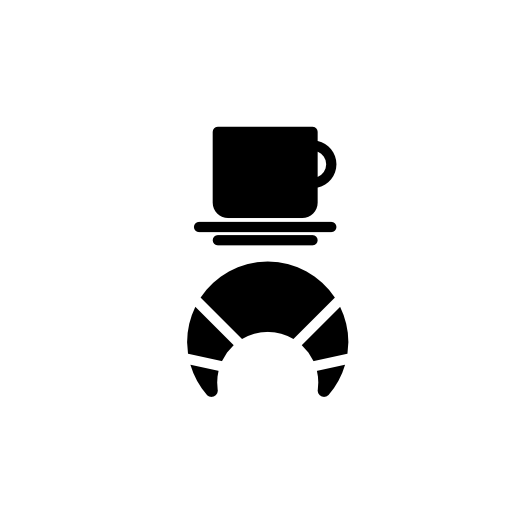 Mug and croissant outline