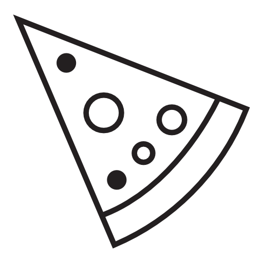 Pizza slice with round toppings