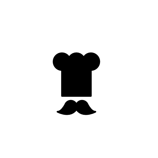 Chef toque and mustache