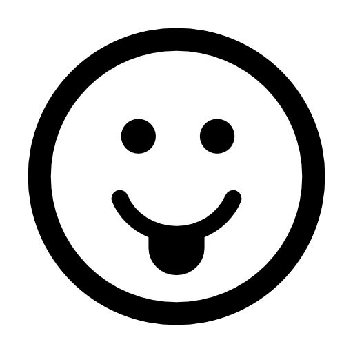 Smiley with tongue in a square shape