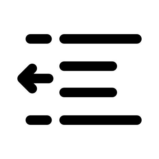 Indent decrease symbol