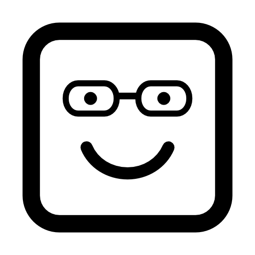 Student smiling emoticon square face