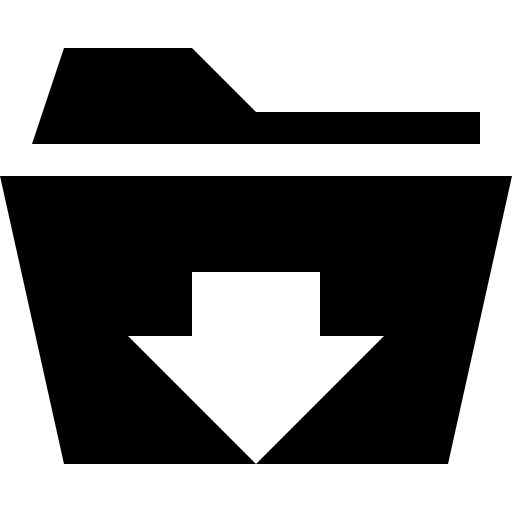 Folder download symbol with down arrow