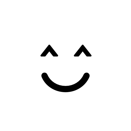 Smiley with closed eyes rounded square face