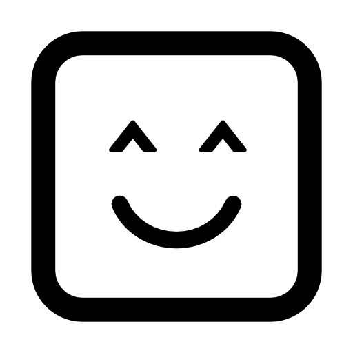 Smiley with closed eyes rounded square face