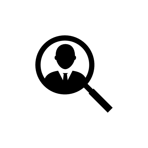 Male user search interface symbol