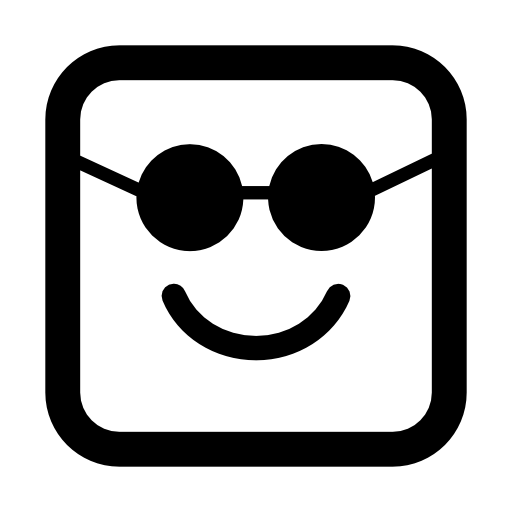 Emoticons square face with sunglasses